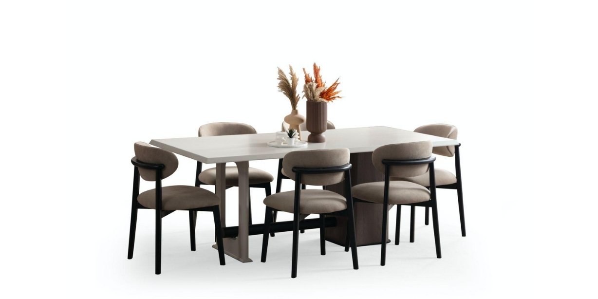 Prada Yemek Odası Takımı Koyu Ceviz